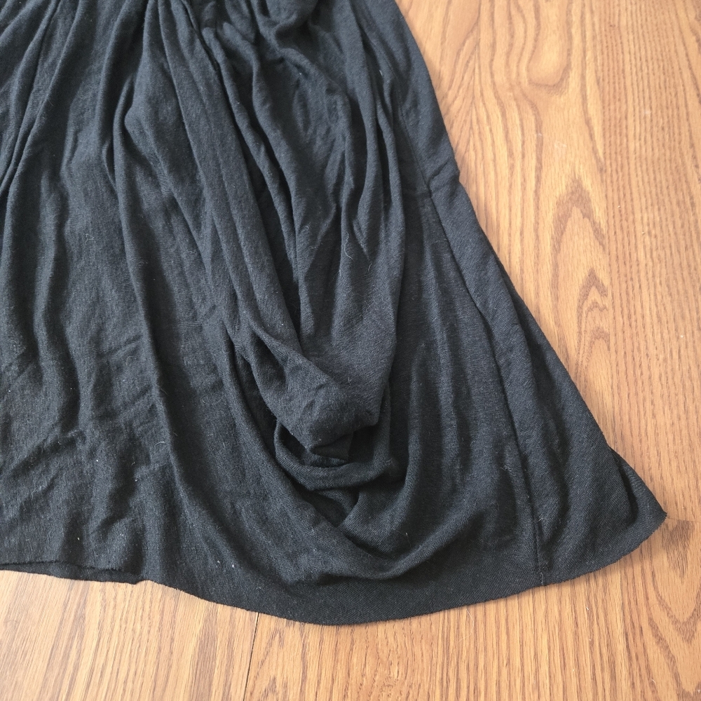 Free People Guaze Midi Dress Black Linen Casual A-Line Draped Pockets Keyhole S - Picture 11 of 15